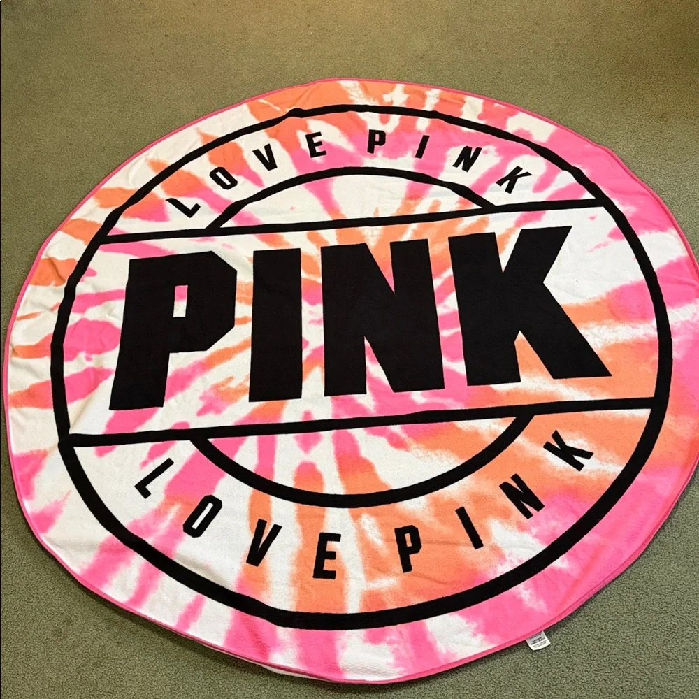 Pink Victoria’s Secret Tie-Dye Round Beach Towel
